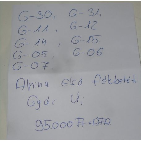 ÁR/SZETT [GYÁRI ÚJ] BMW - ALPINA ELSŐ FÉKBETÉT SZETT - 5-ÖS ; 7-ES ;  8-AS ; X5 ; X6 ; X7 /  G30 ; G31 ; G11 ; G12 ; G14; G15 ; G05 ; G06 ; G07 