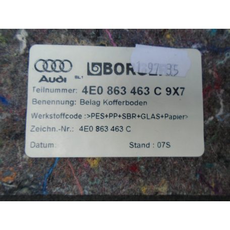 [Használt, újszerű]  AUDI  A8- S8 4E - Csomagtér takaró