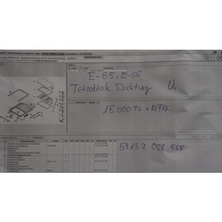 [GYÁRI ÚJ] BMW - TETŐABLAK GUMI TÖMÍTÉS  - 7-ES / E65 ; E66 