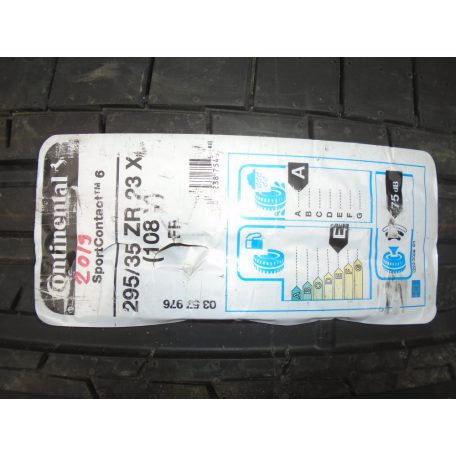ÁR/DB! [GYÁRI ÚJ] NYÁRI GUMI - CONTINENTAL - SPORTCONTACT 6 - 295/35ZR23 (108Y) DOT: 2019 