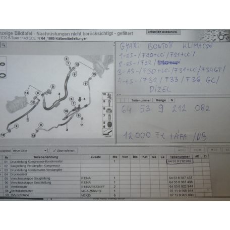 [GYÁRI BONTOTT] BMW - KLÍMACSŐ , DÍZELEKHEZ - 1-ES ; 2-ES ; 3-AS ; 4-ES / F20+LCI ; F21+LCI ; F22 ; F30+LCI  ; F31+LCI ; F34GT ; F32 ; F33 ; F36 GRANCOUPÉ 