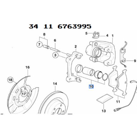 [GYÁRI ÚJ] BMW FÉKNYEREG DUGGATYÚ PORVÉDŐ | 1-ES / 3-AS / 5-ÖS / 6-OS / 7-ES / X1 /  X5 / X6 | 34 11 6763995