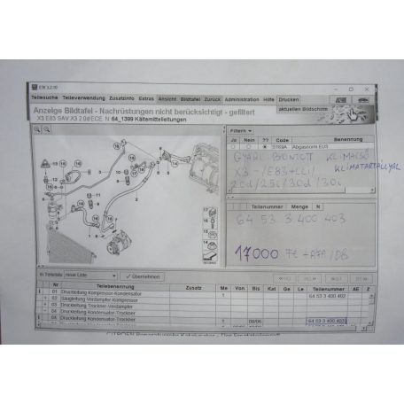 ÁR/DB [GYÁRI BONTOTT] BMW - KLÍMACSŐ - X3-AS -/E83+LCI/- |CSZ.: 3400403|