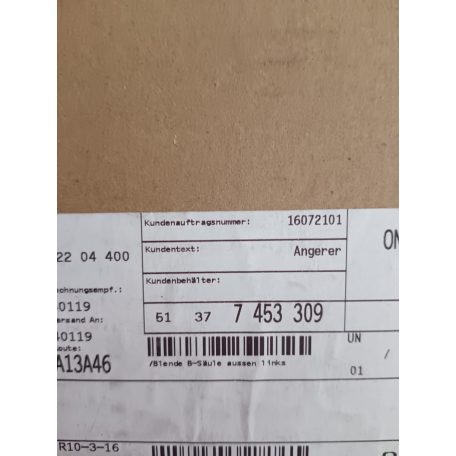 (GYÁRI ÚJ) BMW Záróelem B oszlop bal kulső 4-es sorozat F32+LCI / F82 M4+LCI