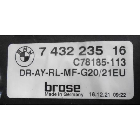 [GYÁRI ÚJ] BMW - ABLAKEMELŐ SZERKEZET , BAL HÁTSÓ - 3-AS ; M3 / G20+LCI ; G21 + LCI ; G80 ; G81 