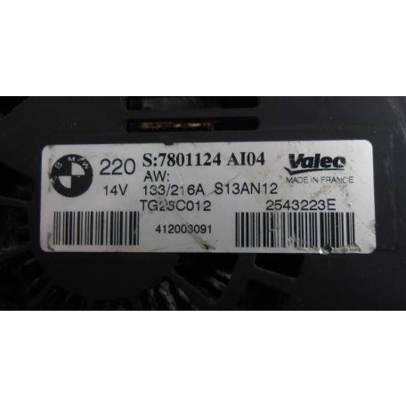 [GYÁRI BONTOTT] BMW - GENERÁTOR - 220A - 14V - X5 ; X6 / E70 ; E71 - CIKKSZÁM: 7804266 , ÚJ CIKKSZÁM: 7801124