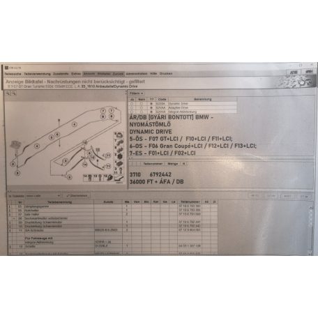 ÁR/DB [GYÁRI BONTOTT] BMW - NYOMÁSTÖMLŐ -DYNAMIC DRIVE - 5-ÖS - F07 GT+LCI /  F10+LCI / F11+LCI; 6-OS - F06 Gran Coupé+LCI / F12+LCI / F13+LCI; 7-ES - F01+LCI / F02+LCI -|3710 6792442|