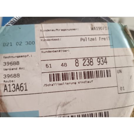 (GYÁRI ÚJ) BMW Hangszigetelés 1-es sorozat E87+LCI / 3-as sorozat E46 / X3 E83+LCI