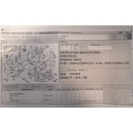 ÁR/DB [GYÁRI BONTOTT] BMW - SZERVÓCSŐ - DYNAMIC DRIVE - 5-ÖS -/ E60+LCI / E61+LCI/ ; 6-OS -/E63 LCI / E64 LCI/ - |3241	6761495|
