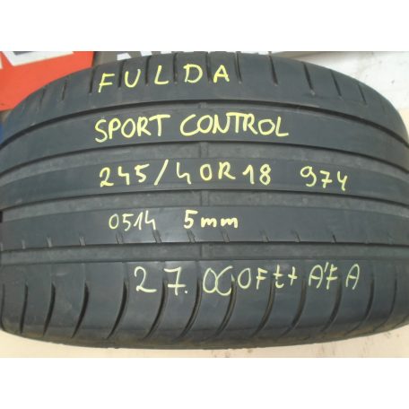[GYÁRI BONTOTT] FULDA - SPORT CONTROL | 245/40R18 | 97Y | 0514 | 5mm 