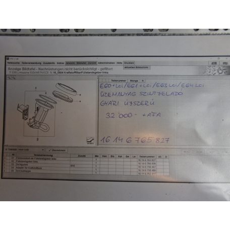 BMW üzemanyag szintjeladó / E60+LCI / E61+LCI / E63LCI / E64LCI / 5-ös sorozat / 6-os sorozat / 