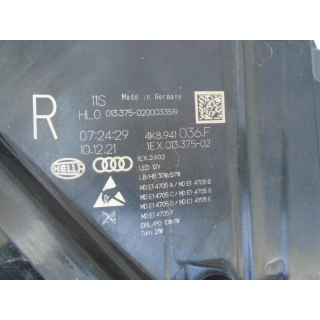 [GYÁRI HASZNÁLT] Búra repedt! AUDI A7 LED MATRIX Jobb oldali fényszóró 