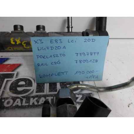 [GYÁRI BONTOTT] BMW PORLASZTÓ & RAIL CSŐ KOMPLETT | X3 E83 LCI 20D | N47D20A | 7797877 / 7809128