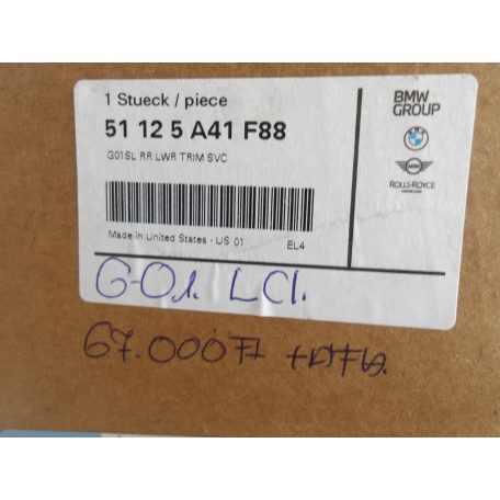 [GYÁRI ÚJ] BMW  HÁTSÓ LÖKHÁRÍTÓ ALSÓ ELEM | X3 G01 LCI | 51 12 5A41F88