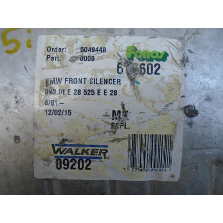 WALKER .09202 - BMW 5 Saloon (E28) (Gyártás éve 06.1981 - 12.1987, ...