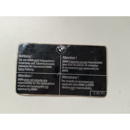 (GYÁRI ÚJ) BMW Öntapadós matrica "original BMW Teile" 3-as E46 / E90+LCI / E91+LCI / E92+LCI / E93+LCI / 5-ös E60+LCI / E61+LCI / F07 GT / 7-es E65 /E66 / X1 E84 / X3 E83+LCI / X5 E70+LCI / X6 E71 