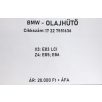   [GYÁRI BONTOTT] BMW - OLAJHŰTŐ HŐCSERÉLŐ - X3 (E83 LCI); Z4 (E85; E86) - |2.5i; 2.5Si; 3.0i; 3.0Si | N52; N52N | 17 22 7551636