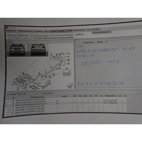 [GYÁRI ÚJ] BMW - X5 / E70 Jobb első dobbetét M-es 