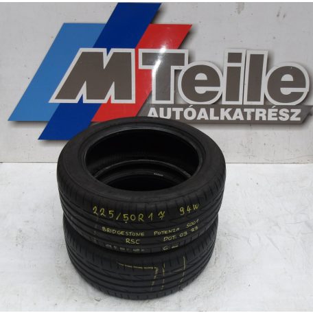 (2db | ÁR/DB)[GYÁRI HASZNÁLT] BRIDGESTONE - POTENZA S001 (RSC) | 225/50R17 94W DOT: 0323 | 6MM