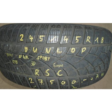 [GYÁRI HASZNÁLT] TÉLI GUMI - DUNLOP - SP WINTER SPORT 3D - 245/45R18 - 100V - DOT: 1213 - 6MM - RSC DEFEKTTŰRŐ 