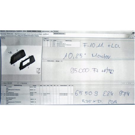 [GYÁRI HASZNÁLT] BMW - MONITOR , 10,25" - 5-ÖS / F10 + LCI , F11 + LCI