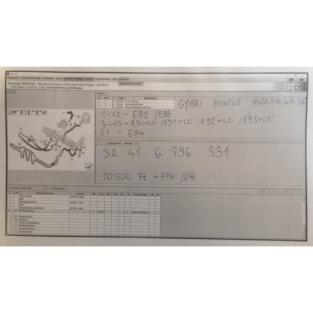 [GYÁRI BONTOTT] BMW - HIDRAULIKA CSŐ - 1-ES ; 3-AS ; X1 / E82 ; E88 ; E90+LCI ; E91+LCI ; E92+LCI ; E93+LCI ; E84 - 32416796331