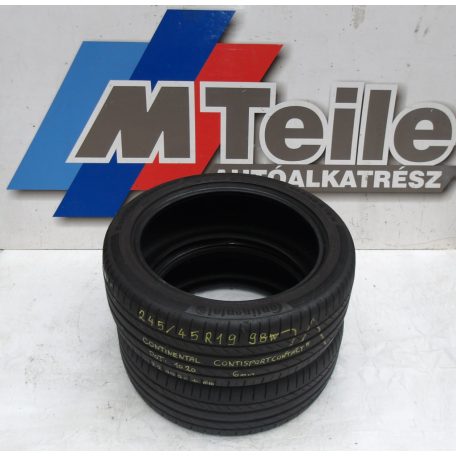 (2db | ÁR/DB)[GYÁRI HASZNÁLT] CONTINENTAL - CONTISPORTCONTACT 5  | 245/45R19 98W DOT: 1020| 6MM