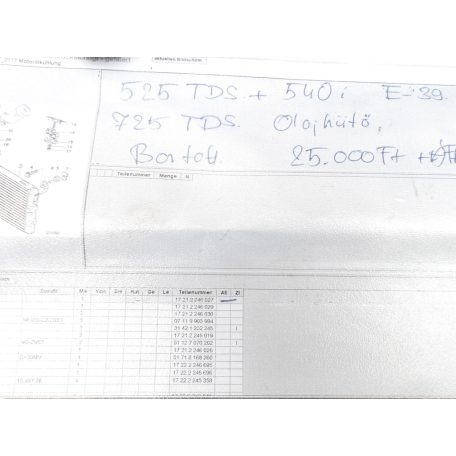 [GYÁRI BONTOTT] BMW MOTOROLAJ HŰTŐ | 5-ÖS  E39 / 7-ES E38 | 17 21 2246027