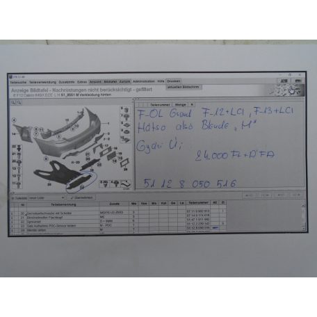 [GYÁRI ÚJ] BMW - Hátsó alsó takaró "M"-es / F12+LCI / F13+LCI / 