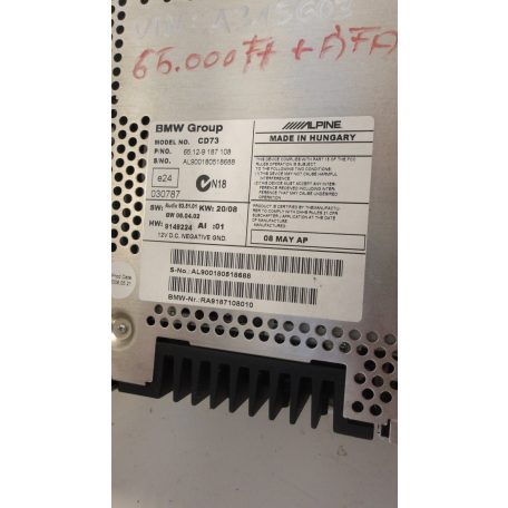 [GYÁRI BONTOTT] BMW MULTIMÉDIA FEJEGYSÉG E90 9187108