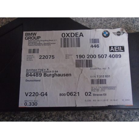 BMW /F10 + LCI / F11 / F06 Tank alatti burkolat /Gyári új /