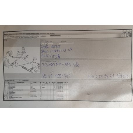 [GYÁRI BONTOTT] BMW - HIDRAULIKA CSŐ - 5-ÖS - /E39/ -| 1094841|