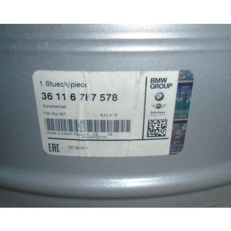 ÁR/DB! (4DB) [GYÁRI ÚJSZERŰ] BMW - ALUFELNI SZETT 18" RDC SZENZOROKKAL! - V-SPEICHE 307 - X3 ; X4 / F25 ; F26 63116787578