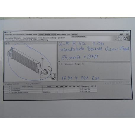 [ÚJSZERŰ, bontott] BMW - Intercooler hűtő - X5 E53 3.0D