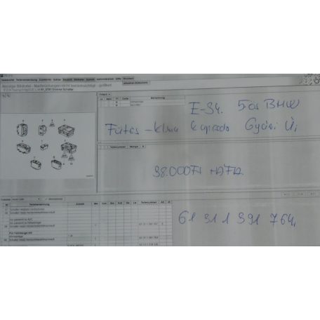 [GYÁRI ÚJ] BMW - FŰTÉS-KLÍMA KAPCSOLÓ - 5-ÖS / E34 - 6131 1391764