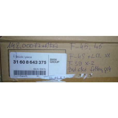 [GYÁRI ÚJ] BMW - BAL ELSŐ , FÉLTENGELY - 2-ES ; X1 ; X2 / F45+LCI ; F46+LCI ; F48+LCI ; F39  - 3160 8643375 