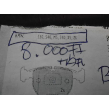 [UTÁNGYÁRTOTT] BMW - FÉKBETÉT | BENZINES | E39 530; 540; M5; E38 740; E53 X5; Z8