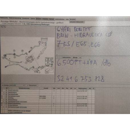 [GYÁRI BONTOTT] BMW - HIDRAULIKA CSŐ - 7-ES / E65 ; E66 - 32416753828 