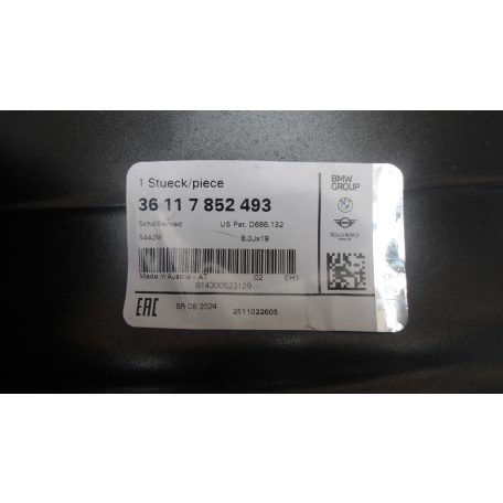 [GYÁRI ÚJ]BMW FELNI F30/F31/F32/F33/F36 LA wheel M Double Spoke 442 8JX19 ET36 7852493