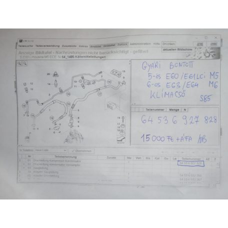 ÁR/DB [GYÁRI BONTOTT] BMW - KLÍMACSŐ - M5-ÖS -/ E60 /  E61 LCI / ; M6-OS -/ E63 / E64 /- |CSZ.: 6927828|
