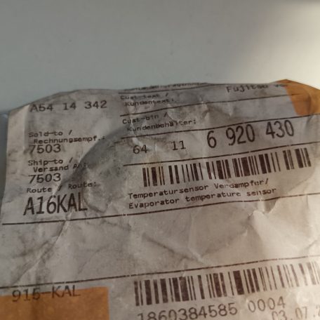 (GYÁRI ÚJ) BMW Szenzor 5-ös sorozat E60+LCI / E61+LCI / F07 GT+LCI / F10+LCI / F11+LCI / F18+LCI / F90 M5+LCI / G30+LCI / G31+LCI / G38+LCI / 6-os E63+LCI / E64+LCI / F06+LCI / F12+LCI / F13+LCI / G32 GT+LCI / 7-es  F01+LCI / F02+LCI / F04 / G11+LCI 