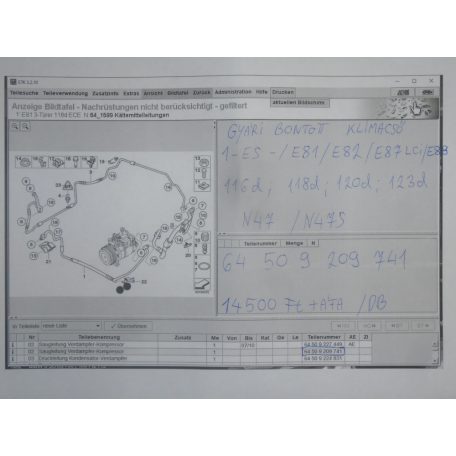ÁR/DB [GYÁRI BONTOTT] BMW - KLÍMACSŐ - 1-ES - E81 / E82 / E87 LCI / E88 - |CSZ.: 9209741|