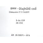 ÁR/DB [GYÁRI ÚJ] BMW - OLAJHŰTŐ CSŐ - 5-ÖS / E39; Z8 / E52- | 17 11 1141819 |
