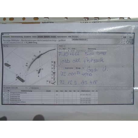 ÚJ BMW 5-ös F10+LCI jobb oldali függönylégzsák
