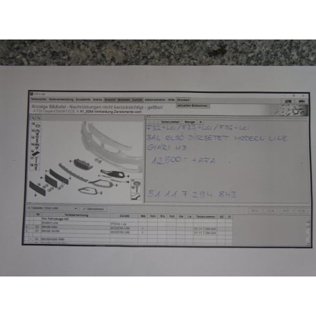 BMW /F32 + LCI / F33 + LCI / F36 +LCI Bal első díszbetét MODERN LINE