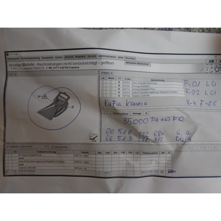 [GYÁRI, használt újszerű] BMW KaFas Kamera - 7-es , F01 LCI , F02 LCI , X4 / F26