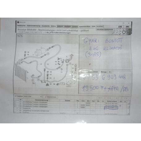 ÁR/DB [GYÁRI BONTOTT] BMW - KLÍMACSŐ - 3-AS E46 - |CSZ.: 6909448|