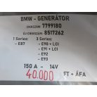[GYÁRI BONTOTT] BMW - GENERÁTOR - 150 A - 14V - 1-ES ; 3-AS / E87 ; E90+LCI ; E91+LCI ; E92 ; E93 - CIKKSZÁM: 7799180 ; ÚJ CIKKSZÁM: 8517262 