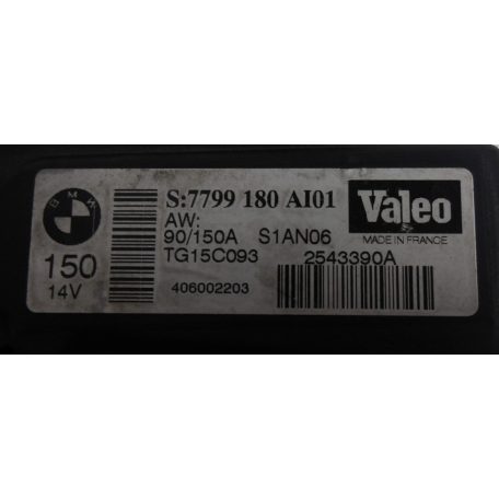 [GYÁRI BONTOTT] BMW - GENERÁTOR - 150 A - 14V - 1-ES ; 3-AS / E87 ; E90+LCI ; E91+LCI ; E92 ; E93 - CIKKSZÁM: 7799180 ; ÚJ CIKKSZÁM: 8517262 