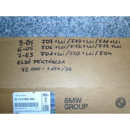 ÁR/DB! [GYÁRI ÚJ] BMW - JOBB ÉS BAL FÉKTÁRCSA | 5-ÖS / 6-OS / 7-ES | 3410 6894383 & 3410 6894384
